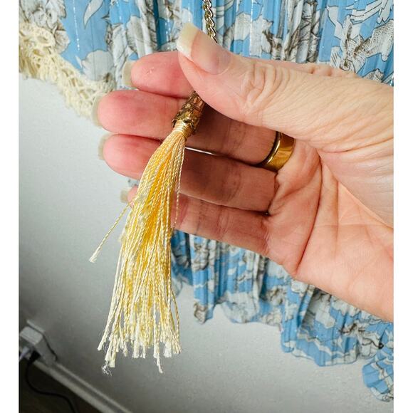 My Story Paris Cream & Blue Accordian Pleat 3/4 Sleeve Blouse S - Picture 8 of 16